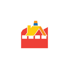 Roof Factory Logo Icon Design