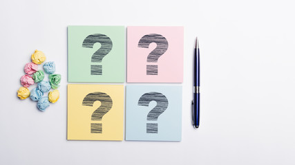 Question mark on note page