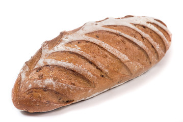 brown bread on a white background