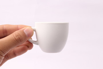 white coffee cup on white background