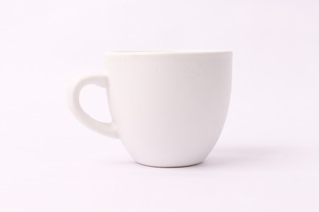 white coffee cup on white background