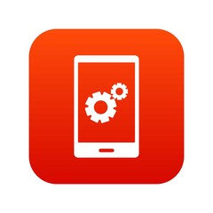 Working phone icon digital red