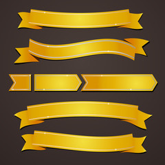 Fototapeta premium Collection set of variation gold elegant ribbons banners