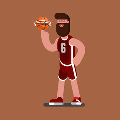 Bascketball player twists the ball