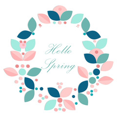 Beautiful Floral Frame or Floral Wreath Border. Cute decorative background for wedding invitations, greeting cards, birthday, etc. Vector illustration.
