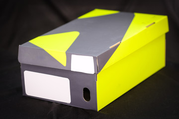 Shoes box on the black background