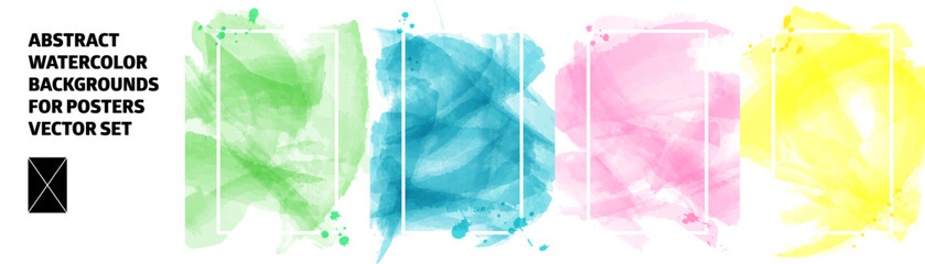 Set of hand drawn universal cards. Design for flyer, placard, poster, invitation, brochure. Artistic creative template. Abstract modern style