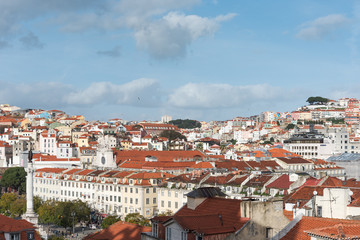 Fototapeta na wymiar Lisbon city roofs, Portugal.