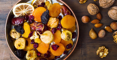 Various dried fruits in a bowl