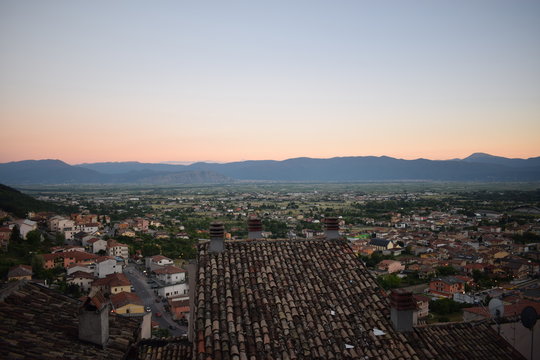 Sunset Celano Italy Abruzzo
