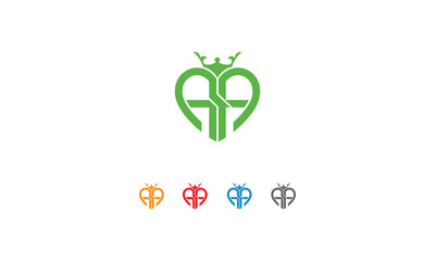 Initial logo design heart