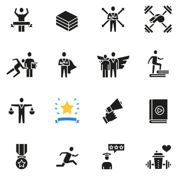 Vector set of icons related to career progress, business people training and professional consulting service - part 2