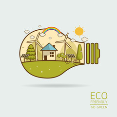 Vector illustration of eco home