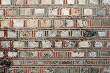 Old style stone & brick wall.