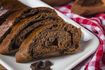 Delicious homemade chocolate loaf of bread