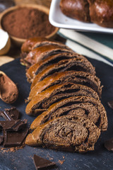 Delicious homemade chocolate loaf of bread