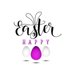 Happy Easter. lettering card. Hand drawn lettering poster for Easter. Modern calligraphy