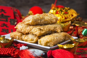 Chinese food spring rolls