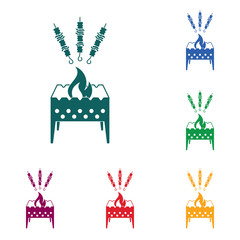 Brazier grill with kebab icon