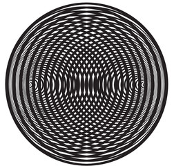 Optical illusion abstract black and white striped pattern