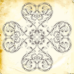 Vector baroque of vintage elements for design. 