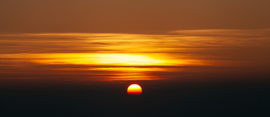 Sunrise in the morning and orange sky