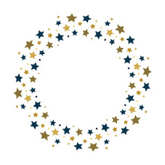 Vector stars wreath. Stars frame for greeting, invitation cards design.