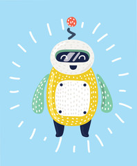 Cartoon funny robots