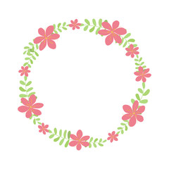 Vector flower wreath. Floral frame for greeting, invitation, wedding cards design.