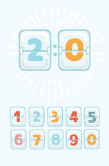 Mechanical Scoreboard Vector. Analog Clock Panel. Countdown Timer.
