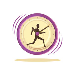 Time Management Clock and Man Vector Illustration