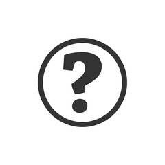 Question mark icon. Flat vector illustration in black on white background.