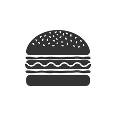 Hamburger icon. Flat vector illustration in black on white background.