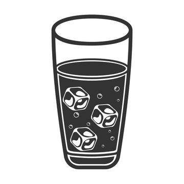 Cold drink icon. Flat vector illustration in black on white background.