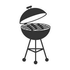 Pictograph of barbecue. Flat vector illustration in black on white background.