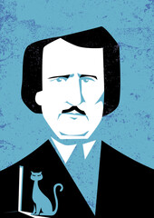 Edgar Allan Poe vector illustration