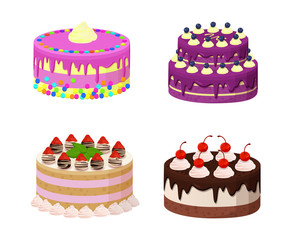 Sweet Bakery Collection Poster Vector Illustration