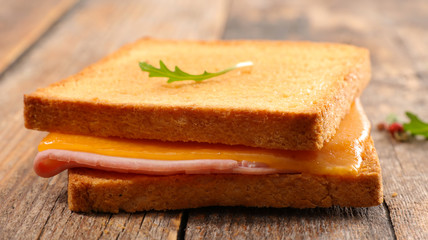 grilled toast with ham and cheddar