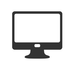 Monitor icon. Flat vector illustration in black on white background.