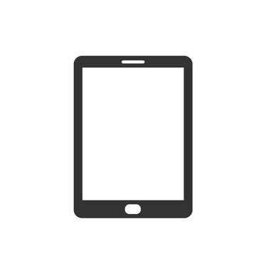 Tablet icon. Flat vector illustration in black on white background.