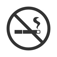 No smoking icon. Flat vector illustration in black on white background.