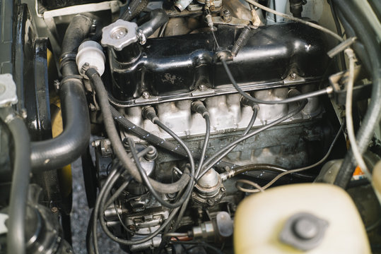 Engine of retro car