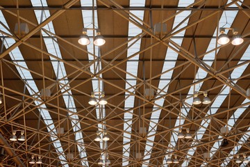 industrial ceiling lights in the pavilion