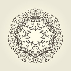 Round vignette pattern - decorative mandala design