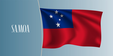 Samoa waving flag vector illustration