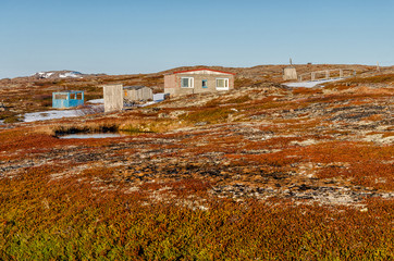 Tundra landscape at Barents Sea in Teriberka , Murmansk, Russia