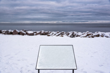 The Gulf of Finland. winter. The bay begins to become covered with ice