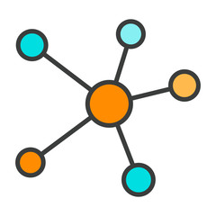 Blockchain Network Line Icon. Vector Simple Minimal 96x96 Pictogram