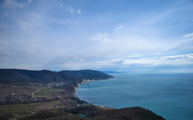 Fototapeta na wymiar Top view of the sea. District Of Abrau Dyurso