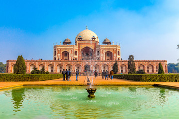 Naklejka premium Panoramic views of the first garden-tomb&nbsp;on the Indian subcontinent. The Tomb&nbsp;is an excellent example of Persian architecture. Located in the Nizamuddin East area of Delhi, India.